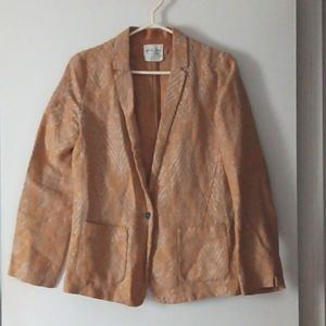 GIADA FORTE Warm Spice Woven Linen Jacket 1